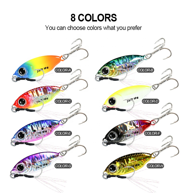 FJORD Jigging Lure Saltwater Slow Pitch Jigs 10g 15g 20g 40g 3D Eyes Luminous Metal Jig detail 6