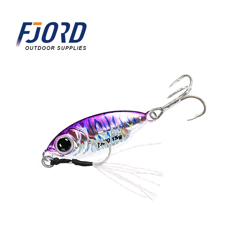 FJORD Luminous Lead Jigg With Assist Hook 10g 15g 20g 40g 3D Eyes Saltwater Metal Jigging Fishing Bait detail 1