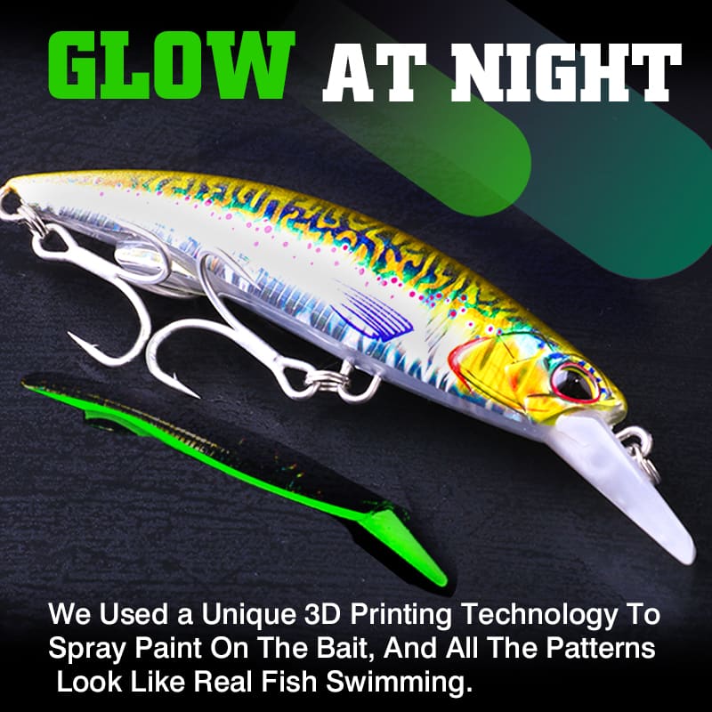 FJORD Stock 3d Printing 90mm 50g Plastic Minnow Lure Transparent Saltwater Fishing Mold Salmon Tuna Bream Sea Bass detail 3