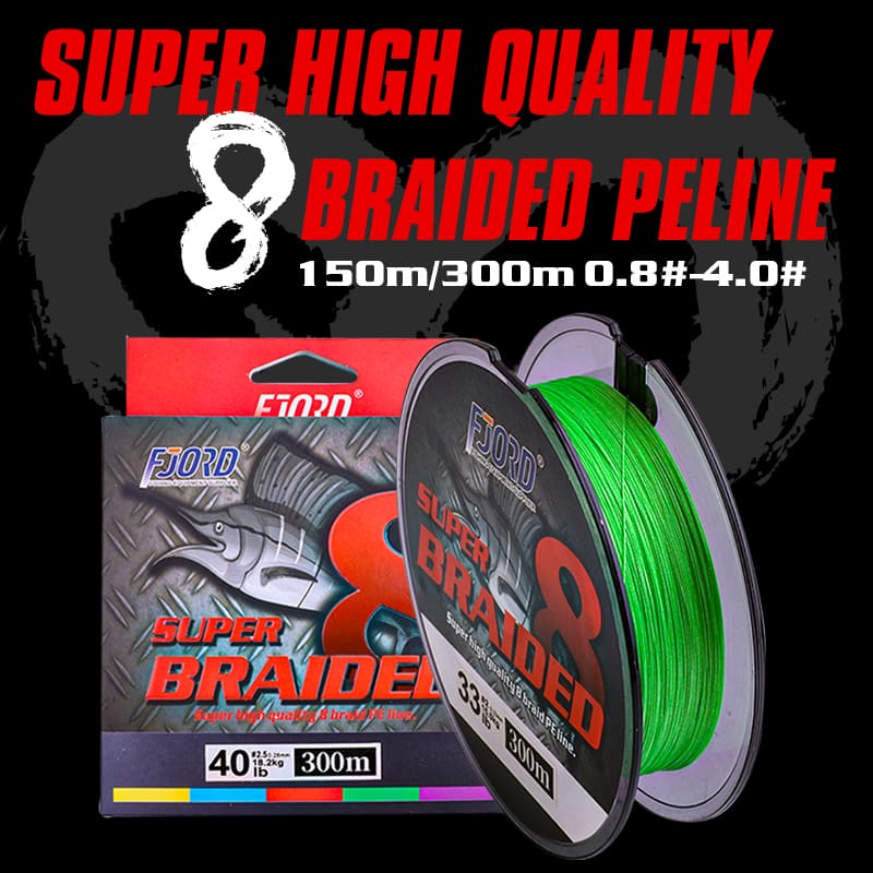 FJORD Stock Multicolor 300M 8 Strands 20-100LB PE Braided Line Floating Super Strong for Lake River Stream Japan detail 3