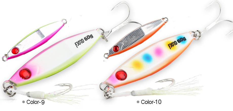 FJORD Saltwater Sea Fishing Lure Rattle Sound Metal Jig Slice Printed 40g 60g 80g 3D Eyes Bottom Fishing detail 3