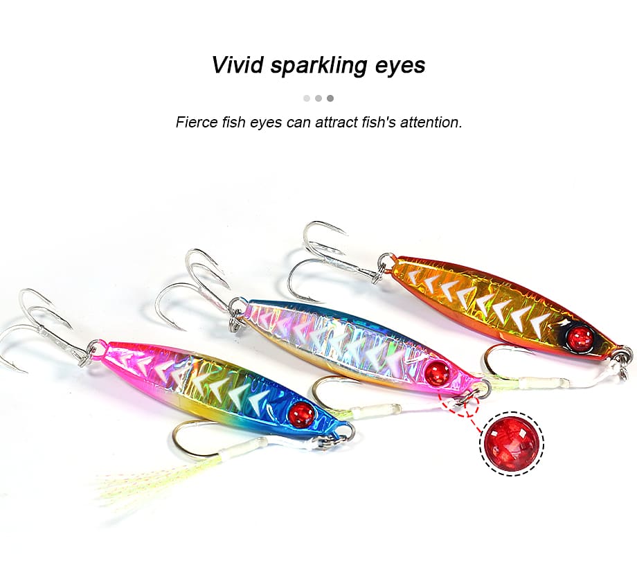FJORD Saltwater Sea Fishing Lure Rattle Sound Metal Jig Slice Printed 40g 60g 80g 3D Eyes Bottom Fishing detail 4