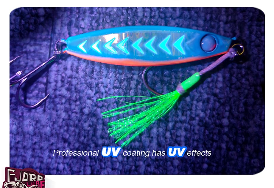 FJORD Saltwater Sea Fishing Lure Rattle Sound Metal Jig Slice Printed 40g 60g 80g 3D Eyes Bottom Fishing detail 5