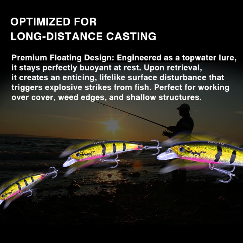 FJORD High Quality ABS Plastic Hard Lures 120mm/26g 140mm/37g Fishing Minnow Floating Lures for Sea Bass & Freshwater Fish detail 3