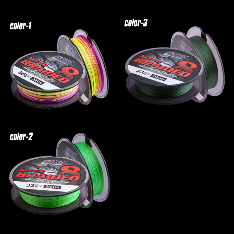 FJORD Multicolor 300m 8-Strand PE Braided Line Floating High-Strength Double Taper for Lake River Ocean & Boat Fishing detail 2