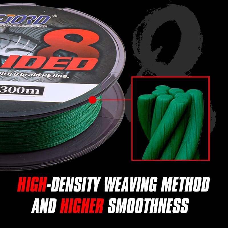 FJORD Multicolor 300m 8-Strand PE Braided Line Floating High-Strength Double Taper for Lake River Ocean & Boat Fishing detail 5