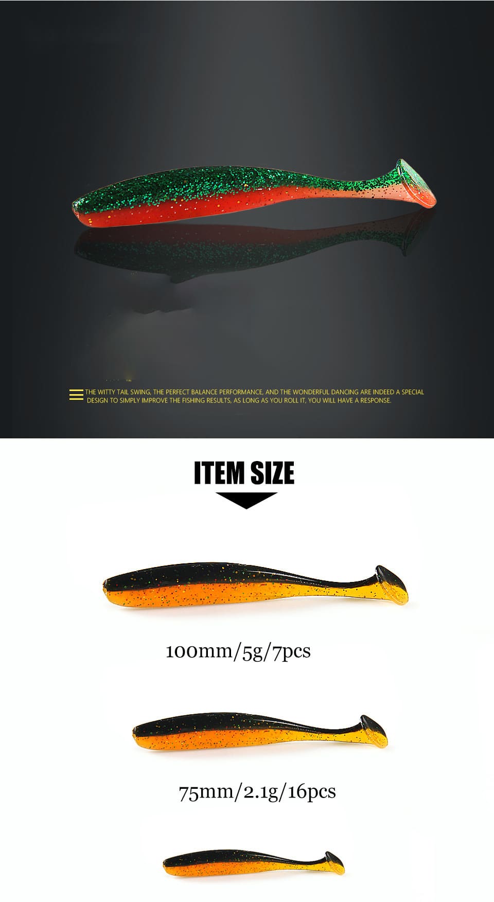 FJORD Soft Plastic Fishing Lure T Tail 50mm 75mm 105mm Soft Bait Paddle Tail Soft Plastics Lure detail 1