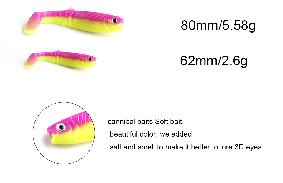 FJORD Soft Fishing Lure Swimbait Paddle Tail 9.6cm 8cm 6.2cm Jigging Lure Artificial Baits detail 5