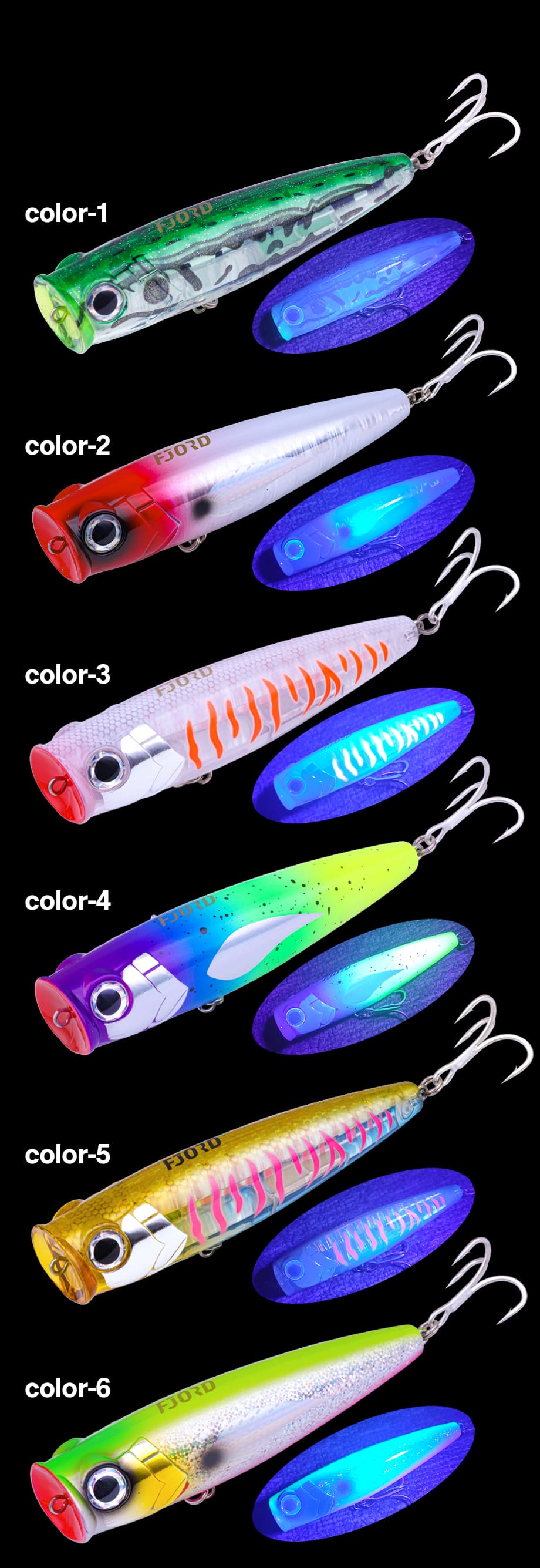FJORD 120mm 45g Saltwater Top Water Hard Popper Lure Floating OEM Stainless Steel Fishing Tackle for Tuna Marlin Sea Bass detail 6