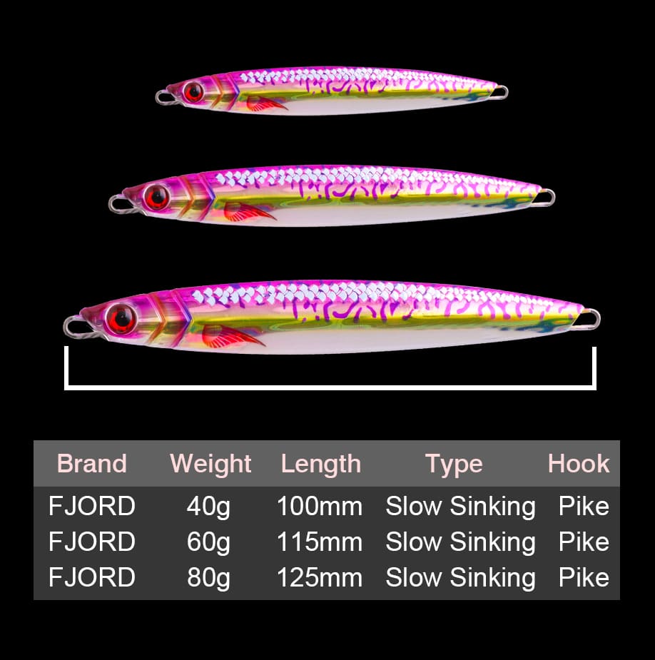 FJORD 40g 60g 80g Metal Jig Lure Slow Jig Lead Fishing Baits UV Luminous Fishing Lure Hard Jig Lure detail 3