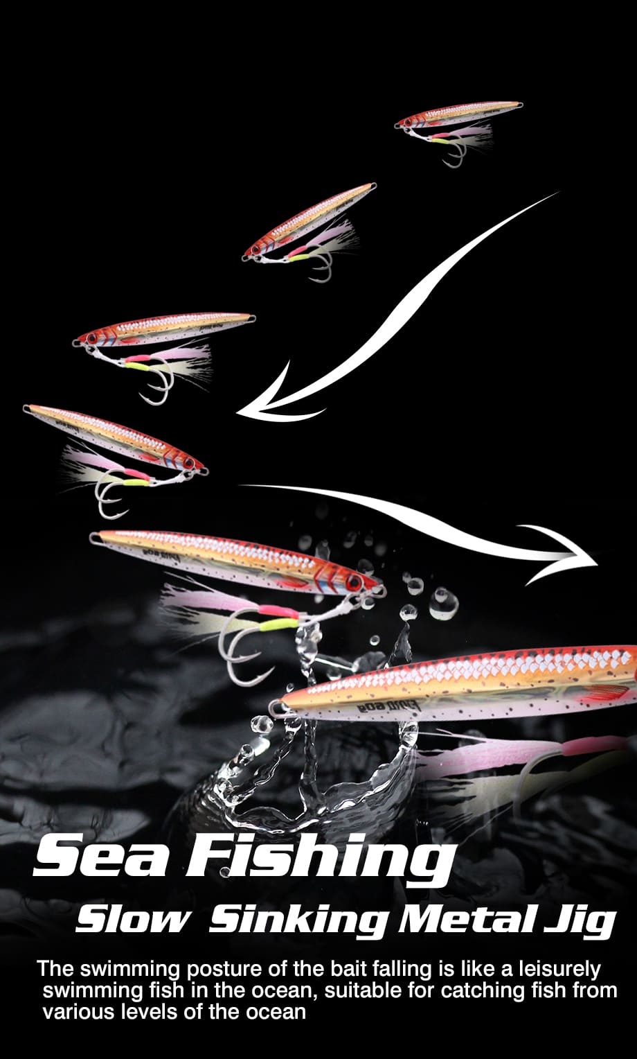 FJORD 40g 60g 80g Metal Jig Lure Slow Jig Lead Fishing Baits UV Luminous Fishing Lure Hard Jig Lure detail 7