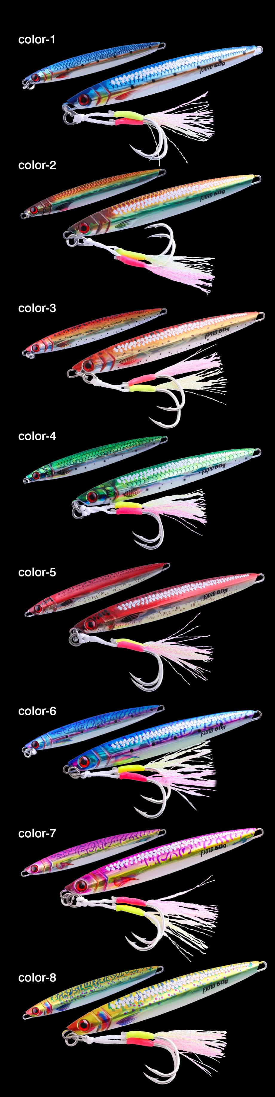 FJORD 40g 60g 80g Metal Jig Lure Slow Jig Lead Fishing Baits UV Luminous Fishing Lure Hard Jig Lure detail 8