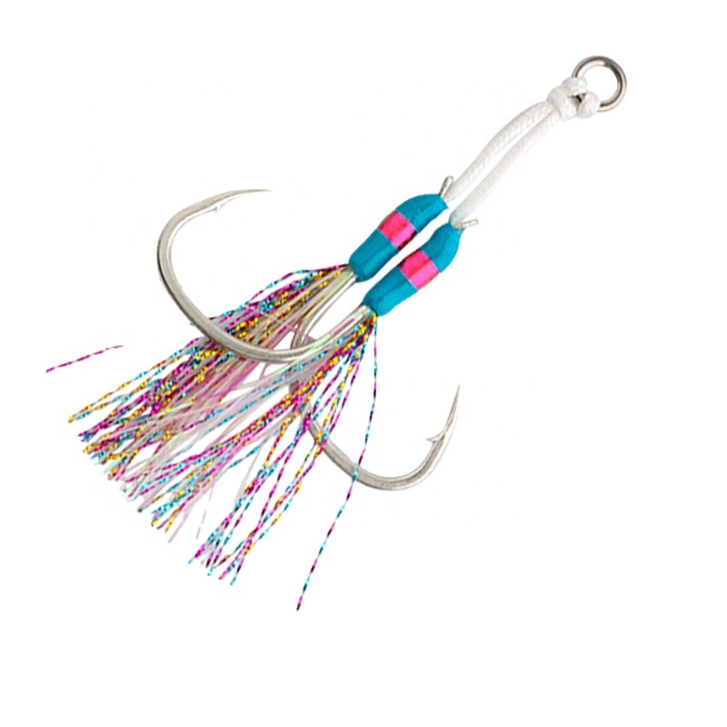 FJORD Sea Fishing Jig Hook with Assistant 1/0 2/0 3/0 Feather Fishing Hook with Ring detail 4