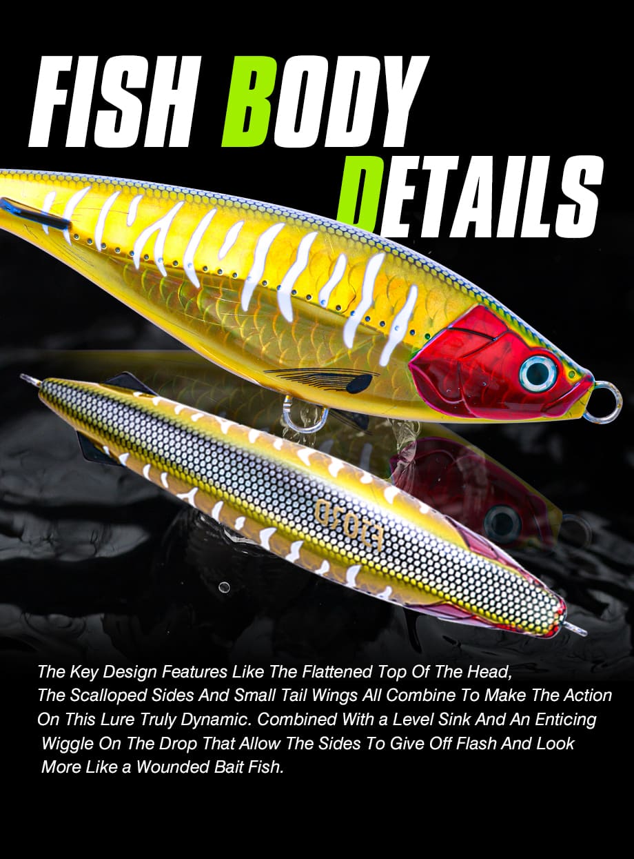 FJORD Wholesale Long-Cast Sinking Pencil Lures 150mm 86g Sea Bass Catfish Marlin Freshwater Ocean Boat Fishing Hard Sea Lures detail 2