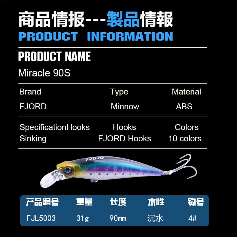 FJORD Minnow Artificial Sinking Plastic Fishing Hard Lures 90mm 31g Fishing Lures Hard Lures Wholesale Minnow detail 6