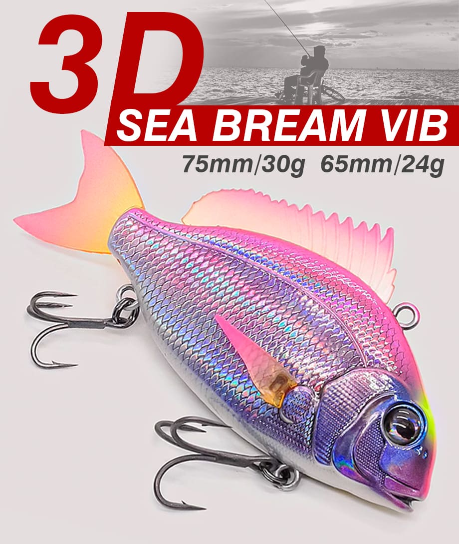 ABS Hard VIB Sea Bream Lure 3D Printed Biomimetic Fishing Bait 65mm 24g 70mm 30g Artificial Soft Tail Jigging Casting detail 1