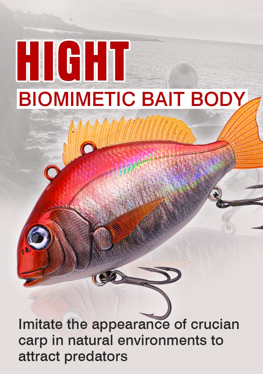 ABS Hard VIB Sea Bream Lure 3D Printed Biomimetic Fishing Bait 65mm 24g 70mm 30g Artificial Soft Tail Jigging Casting detail 3