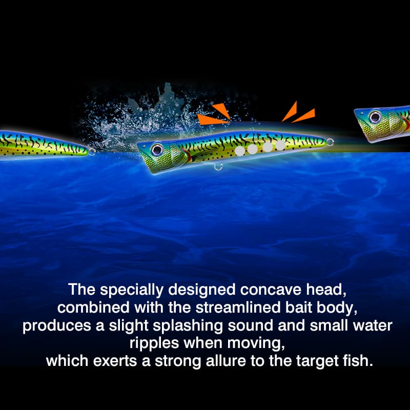 FJORD Zander Pike & Sea Bass-Floating Hard Bait 180mm 80g Top Water Popper Lure detail 4