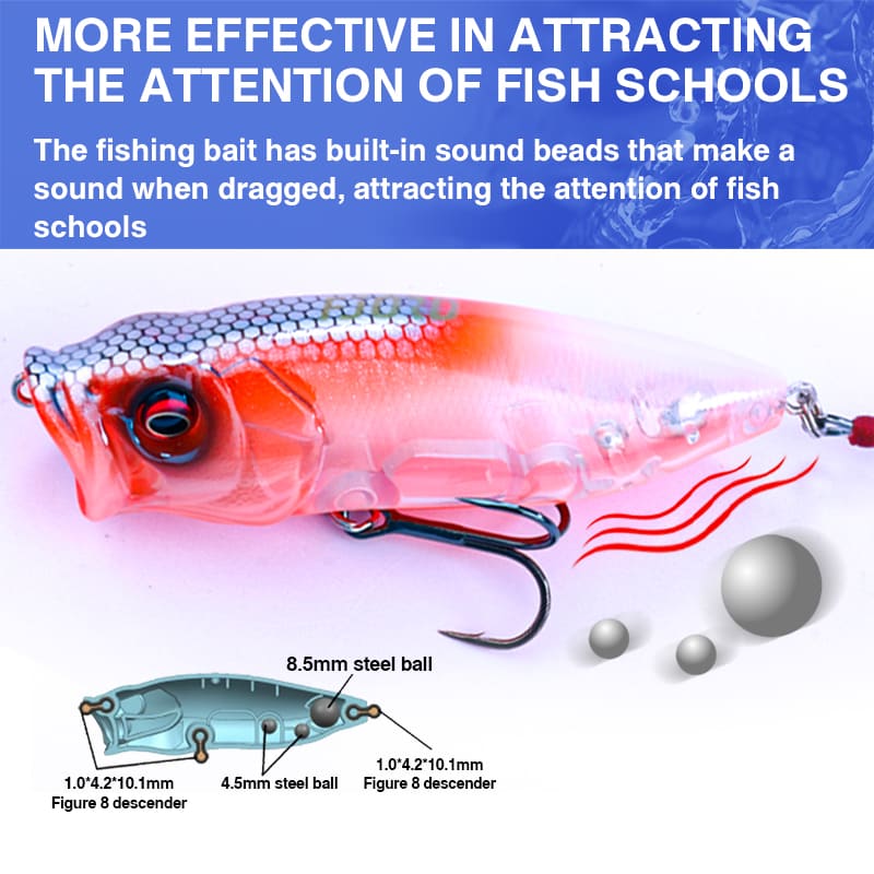 FJORD Fishing Lure Popper Long Casting 80mm 13g Top Water Floating Popper Fishing Lure detail 3
