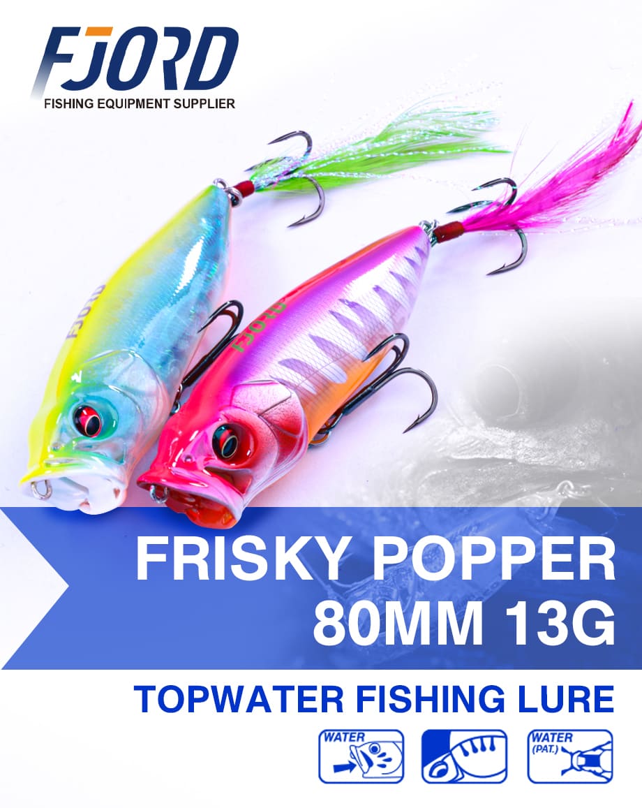 FJORD Float Popper Fishing Lure Whopper Topwater 80mm 13g Hard Artificial Swim Baits With 3D Fishing Lure Eyes detail 1
