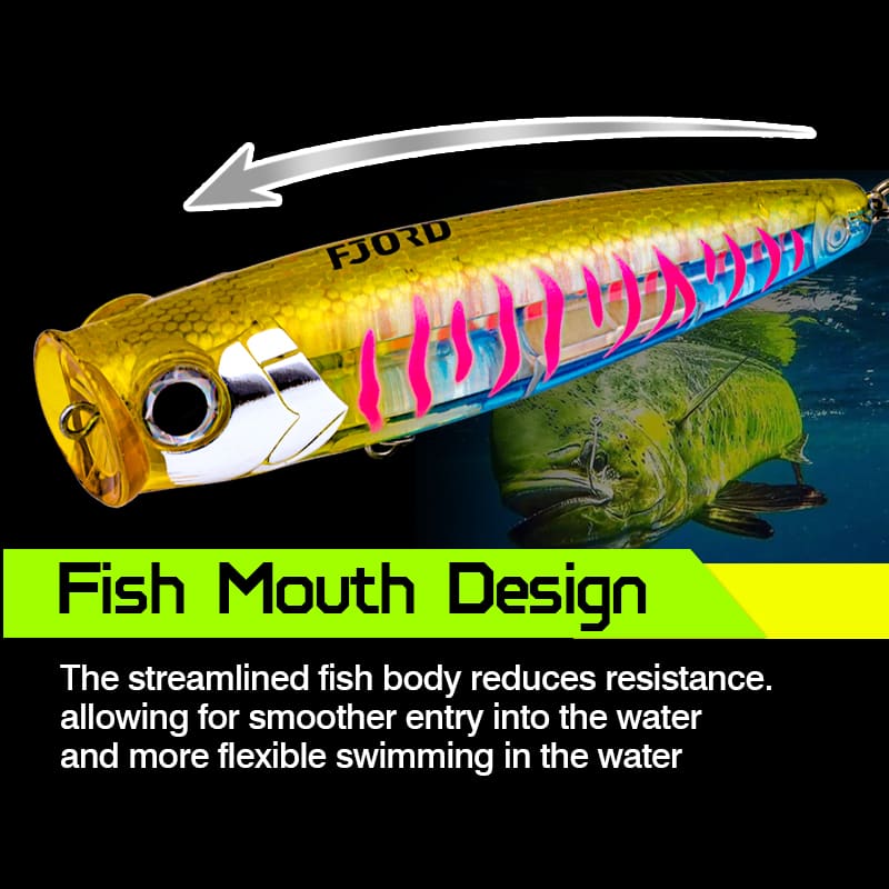 FJORD Plastic ABS Popper Fishing Lures Minnow Sinking Bait 120mm 45g Top Water Popper Fishing Lures detail 2