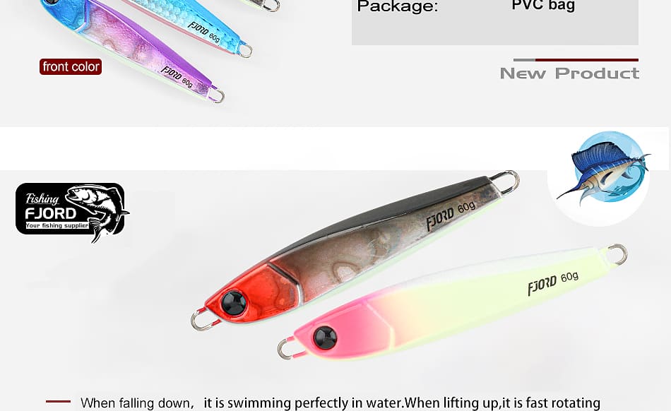 FJORD NEW Metal Jig 30g/40g/60g Ring Bead Metal Jig Mould Fishing Jigs Saltwater Metal detail 3