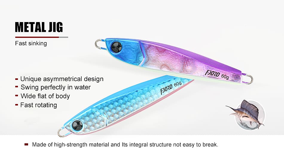 FJORD NEW Metal Jig 30g/40g/60g Ring Bead Metal Jig Mould Fishing Jigs Saltwater Metal detail 8