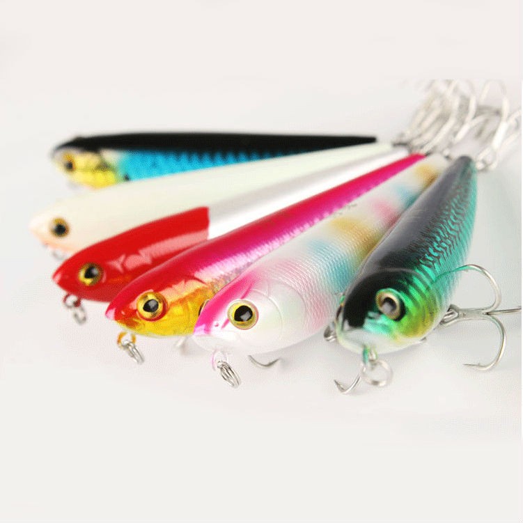 FJORD Customized Wholesale in Stock10g 86mm 3D Eyes Plastic Artificial Hard Bait Floating Pencil Lures detail 4