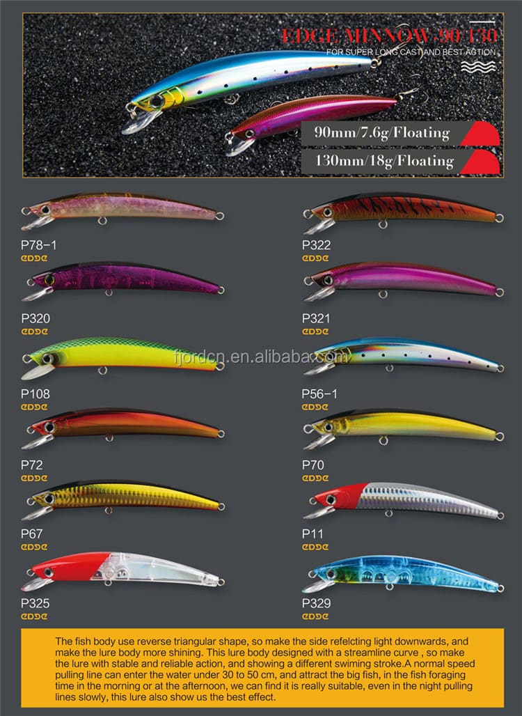 FJORD 90mm/130mm 7.6g/18g Lighted Hard Body Bait Eye Promotional Minnow Fishing Swimbait Lures detail 1