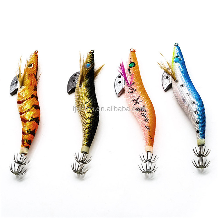 FJORD Night Sea Fishing Lures Luminous Realistic Japanese Fluorescent Squid Jigs Hooks Wood Shrimp detail 6