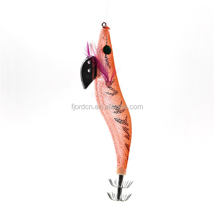 FJORD Night Sea Fishing Lures Luminous Realistic Japanese Fluorescent Squid Jigs Hooks Wood Shrimp detail 7