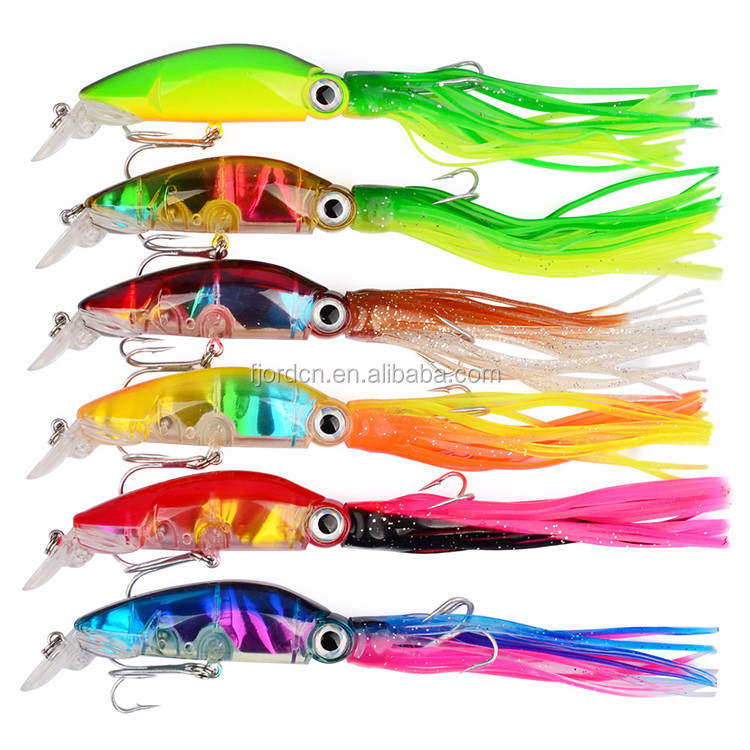 FJORD 10cm 18g Hard Body Bait Octopus Skirts Soft Plastic Fishing Lures detail 2