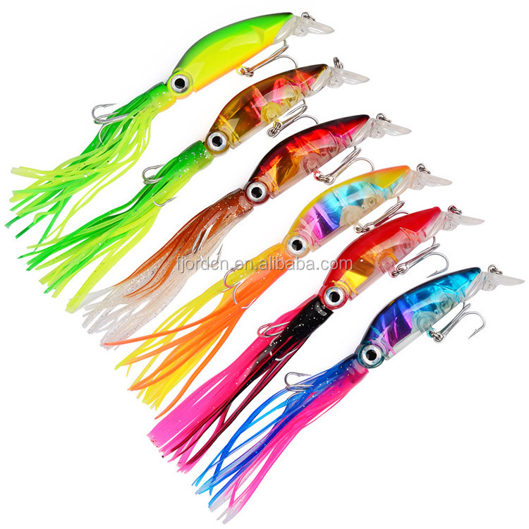 FJORD 10cm 18g Hard Body Bait Octopus Skirts Soft Plastic Fishing Lures detail 3