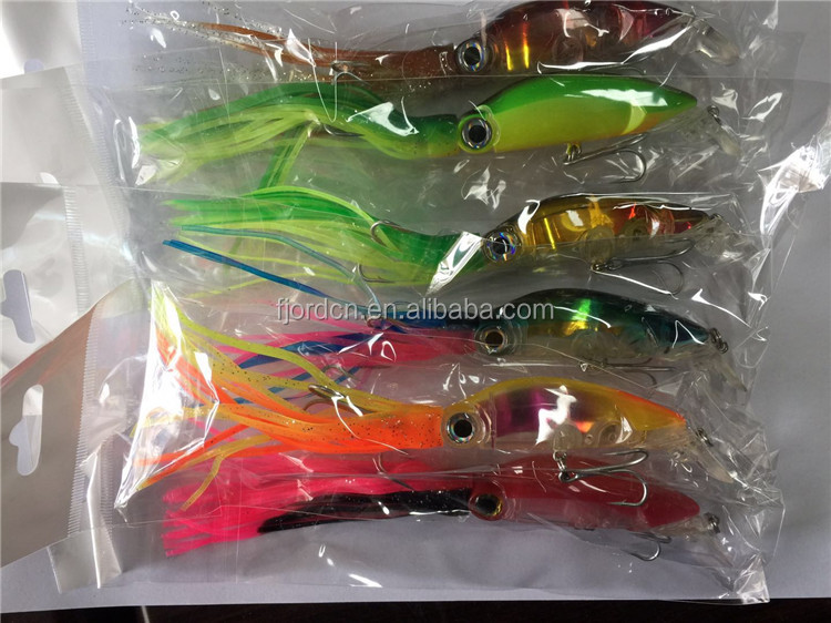 FJORD 10cm 18g Hard Body Bait Octopus Skirts Soft Plastic Fishing Lures detail 4