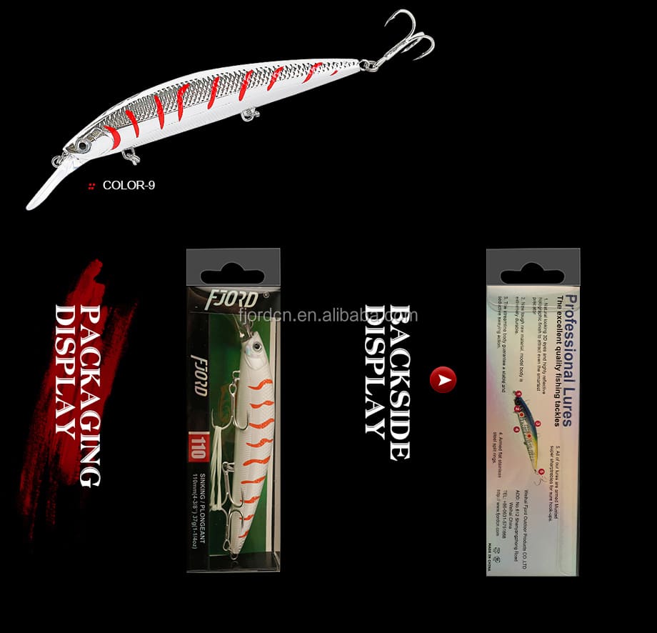 FJORD 37g Making Plastic Sinking Hard Minnow Fishing Lures detail 4