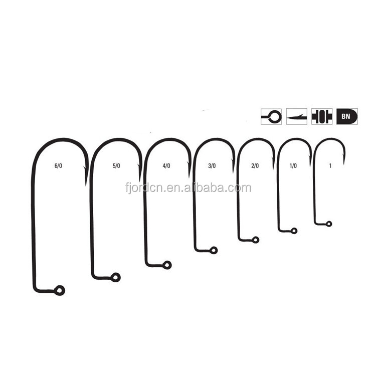 Forged Black Nickel Jig Hooks 90 Degree Jigging Hook for Freshwater Saltwater Fishing Lures detail 2