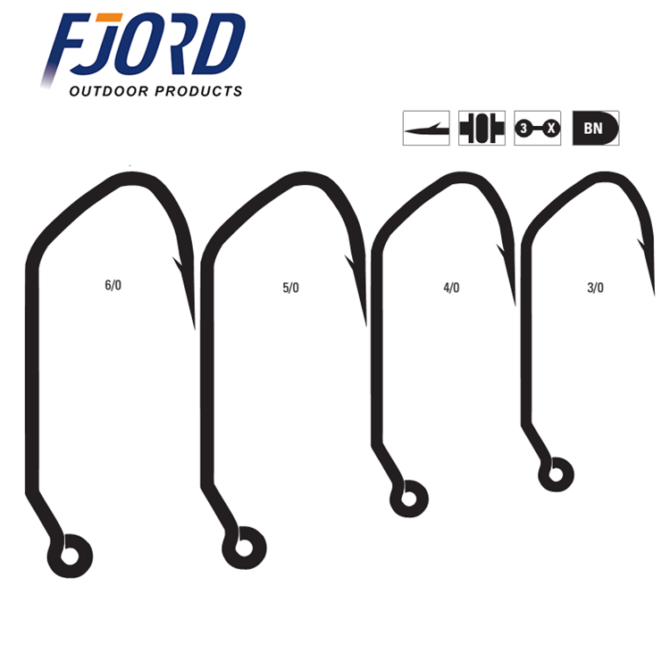 2X Strong Carbon Steel Jig Hook Special Bend 30 Degree Fishing Hook for Saltwater Lures detail 1