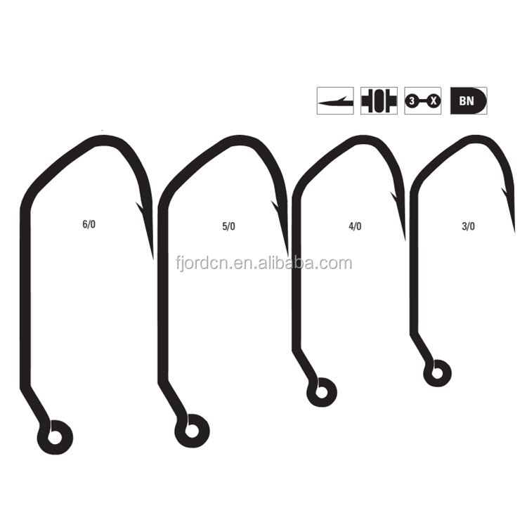 2X Strong Carbon Steel Jig Hook Special Bend 30 Degree Fishing Hook for Saltwater Lures detail 2