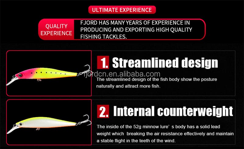 FJORD Wholesale 130mm 52g High Quality Sinking 3D Fishing Lure Eye Hard Minnow Lure detail 5
