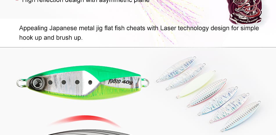 FJORD Lead Alloy Jig Fishing Lure 10g-60g Swim Baits for River Lake & Saltwater Shore Casting Jigging Artificial Bait detail 7