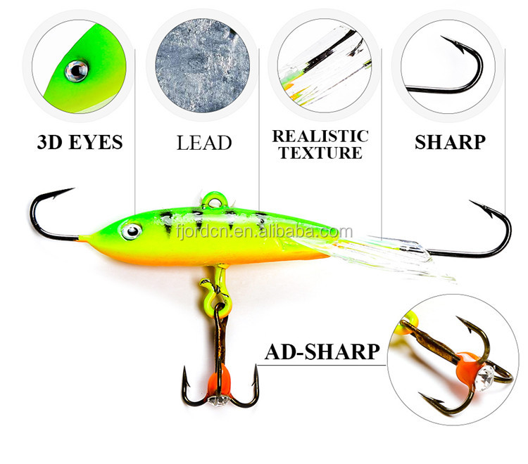 FJORD 93mm/30g Winter Ice Fishing Jig Bait Hard Lure Lead for Jigging Metal Plastic Material for Bream Species River Lake Stream detail 5