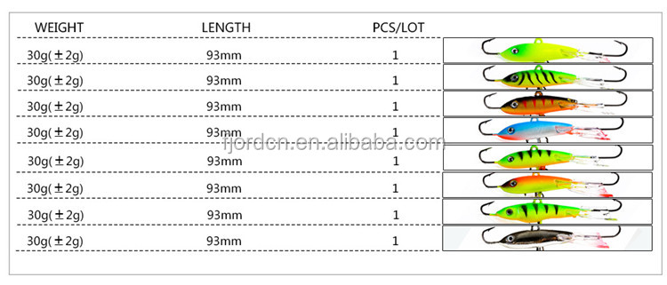 FJORD 93mm/30g Winter Ice Fishing Jig Bait Hard Lure Lead for Jigging Metal Plastic Material for Bream Species River Lake Stream detail 6