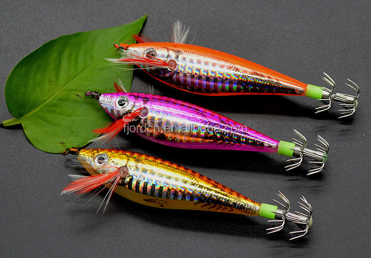 FJORD 90mm 10g Night Sea Luminous Realistic Fluorescent Squid Jigs Hooks Wood Shrimp detail 2