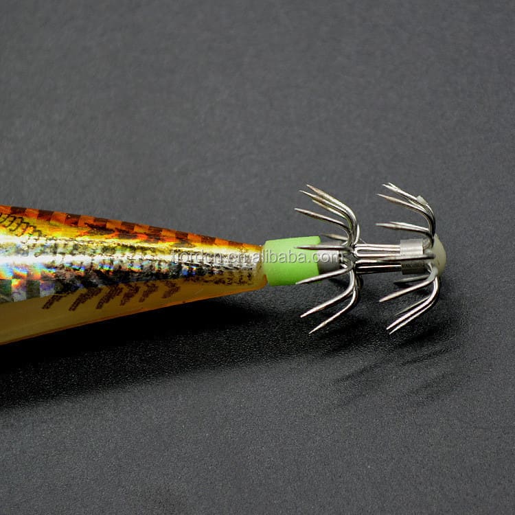 FJORD 90mm 10g Night Sea Luminous Realistic Fluorescent Squid Jigs Hooks Wood Shrimp detail 4