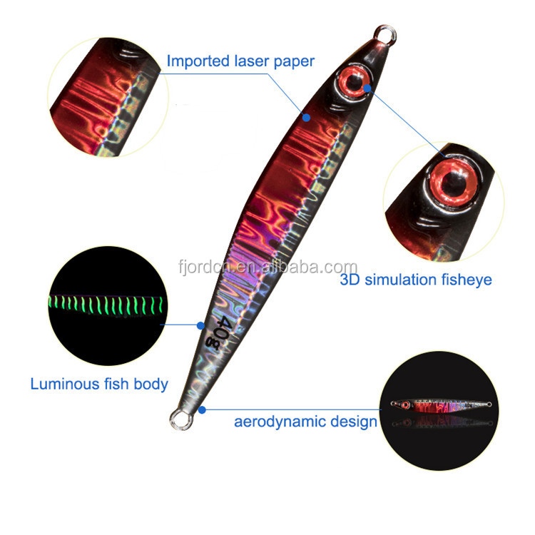 FJORD Hot Selling 100g Jigging Lure Slow Metal Fishing Artificial Bait Lead Vertical Jig Slow Sinking Without Hooks CN;SHN detail 1
