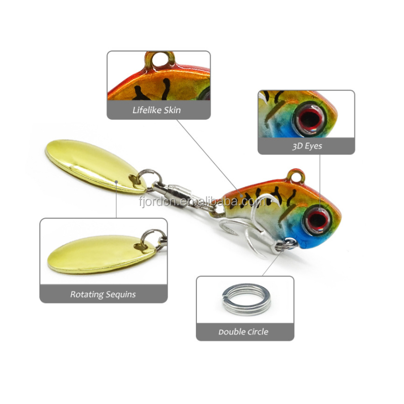 FJORD 8g Sinking Bait Metal Mini VIB Spinner Fishing Bait Ice Fishing Lures detail 1