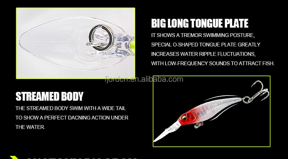 FJORD 6g Long Tongue Hard Bait Crank Bait Minnow Lure Long Casting Sinking Fishing Lure for Pike & Bass Plastic detail 3