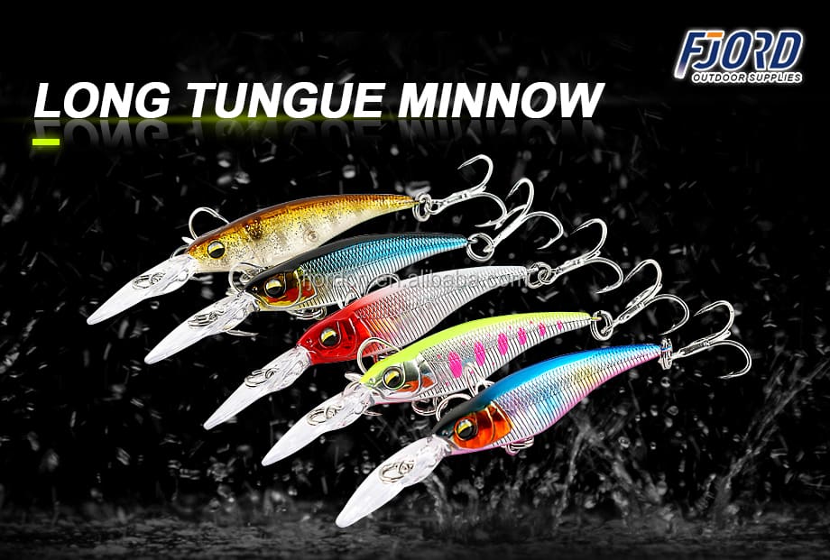 FJORD 6g Long Tongue Hard Bait Crank Bait Minnow Lure Long Casting Sinking Fishing Lure for Pike & Bass Plastic detail 6