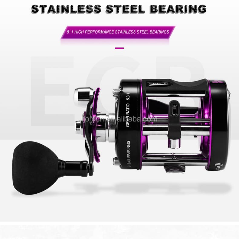 FJORD Lightweight EBG50 5+1BB Metal Drum Sinking Bottom Trolling Fishing Wheel Big Game Boat Fishing Reel detail 4