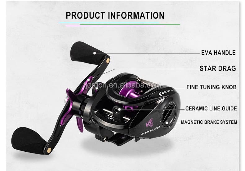 FJORD New EBS 7+1BB Saltwater Big Game Fishing Reel Baitcasting Reels detail 11